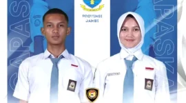 Achmad Fachri Mubarok dan Rizkia Putri, pelajar asal Kota Jambi terpilih sebagai calon Paskibraka tingkat pusat 2026. (Instagram/@bpipri)