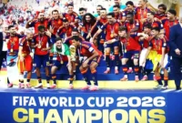 Spanyol menjuarai Piala Dunia 2026, seusai La Furia Roja mengalahkan Argentina dengan skor 1-0 pada Minggu (19/7/2026).
