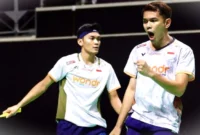Ganda putra Indonesia, Fajar Alfian/Muhammad Shohibul Fikri, melangkah ke perempat final Singapore Open 2026. (PBSI)