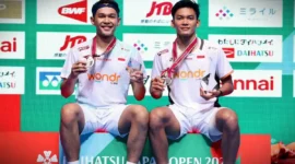 Ganda putra Indonesia, Fajar Alfian/Muhammad Shohibul Fikri, menjuarao Japan Open 2026. (PBSI)
