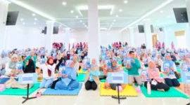 Wali Kota Sungai Penuh, Alfin saat Menghadiri Gebyar Kelas Ibu Hamil, Tekankan Pencegahan Stunting Sejak Masa Kehamilan.