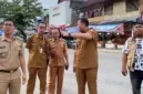 Bupati Merangin M. Syukur saat Meninjau Pasar Lereng dan Pasar Bawah Bangko.