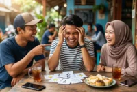 Ilustrasi Sedang Bermain Tebak-tebakan. Gemini