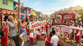 Ilustrasi acara 17 Agustus yang meriah. (Foto: Gemini AI)