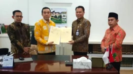 Rektor IAIN Kerinci, Dr. H. Jafar Ahmad, S.Ag., M.Si., saat melakukan kerja sama dengan Balai Bahasa Provinsi Jambi.