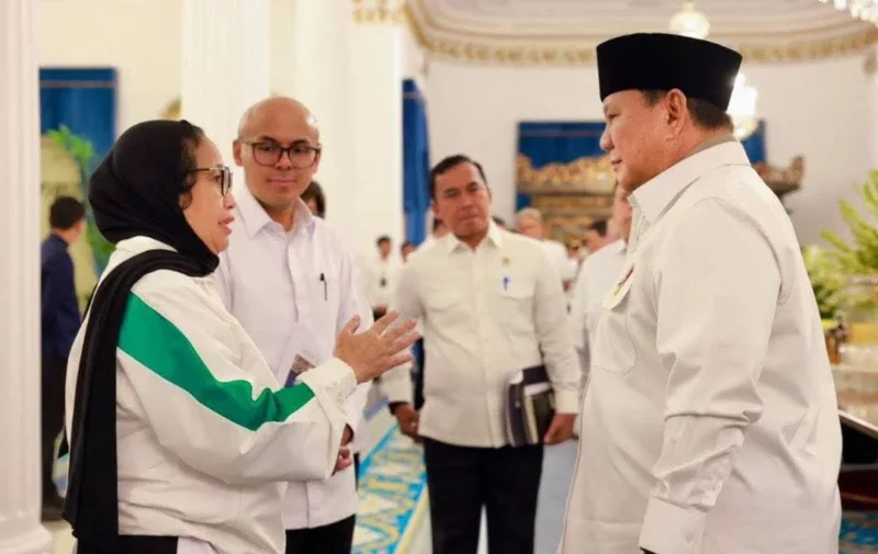 Nanik S. Deyang saat bersama Presiden RI Prabowo Subianto. (Dok. Fb. Metro TV)