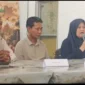 Tumenggung Jelitay, Tumenggung Yusup dan Ketua Yayasan Raden Hamzah, Ratumas Arlena Ayu, saat Konferensi Pers, Kamis (30/7/2026).