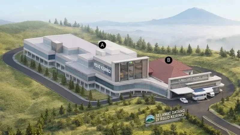 Desain RSUD Kabupaten Kerinci di Bukit Tengah. (Foto: Diskominfo Kerinci)