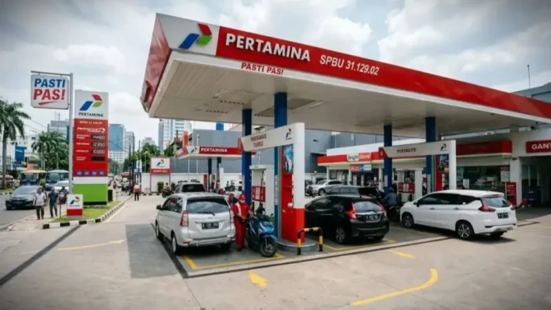 Ilsutrasi Suasana di SPBU.
