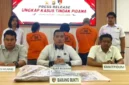 Kasat Reskrim Polres Kerinci, AKP Very Prasetyawan saat Perss Release Tiga Pelaku Perampokan Emas Rp75 Juta.