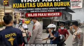 Polres Kerinci Sebar 700 Masker Gratis.