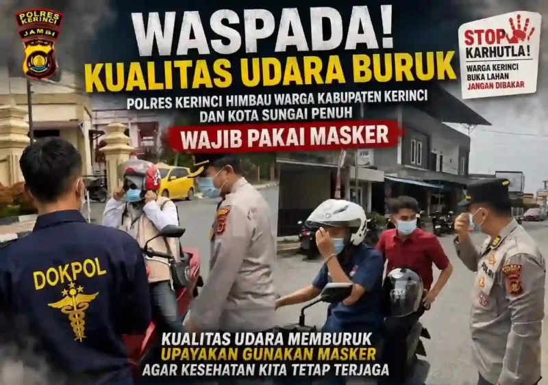 Polres Kerinci Sebar 700 Masker Gratis.