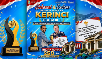 Warga Kerinci Dapat Bantuan 250 Unit Bedah Rumah
