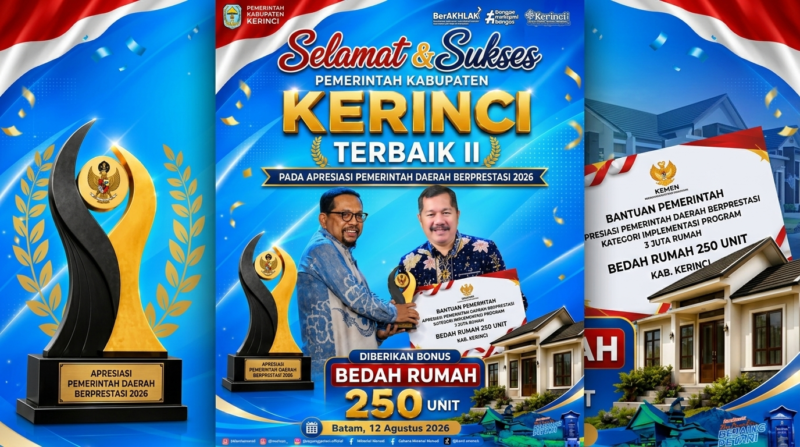 Pemkab Kerinci Terbaik II Program 3 Juta Rumah.