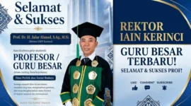 Rektor IAIN Kerinci Jafar Ahmad Resmi Raih Gelar Profesor.