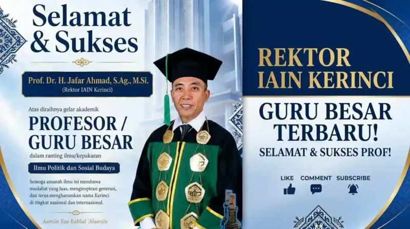 Rektor IAIN Kerinci Jafar Ahmad Resmi Raih Gelar Profesor.