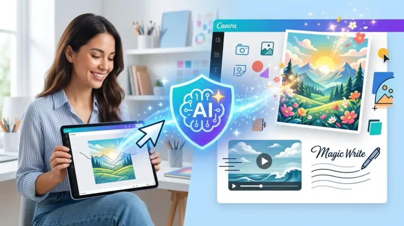 Ilustrasi - Cara Menggunakan AI di Canva. (Foto: AI)