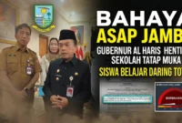 Kolase foto – Gubernur Jambi Al Haris Hentikan Sekolah Tatap Muka, Siswa Belajar Daring.