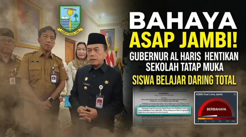 Kolase foto – Gubernur Jambi Al Haris Hentikan Sekolah Tatap Muka, Siswa Belajar Daring.