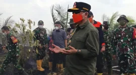 Gubernur Jambi Al Haris saat turun Langsung Padamkan Karhutla di Muaro Jambi.