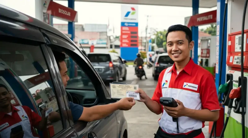 Ilustrasi - Pengendara Wajib Tunjukkan STNK Saat Beli Biosolar. (Foto: AI)