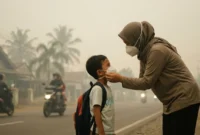 Ilustrasi - Cara Melindungi Diri dari Bahaya Kabut Asap Karhutla. (Foto: AI)
