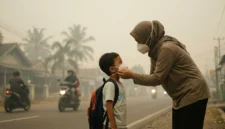 Ilustrasi - Cara Melindungi Diri dari Bahaya Kabut Asap Karhutla. (Foto: AI)
