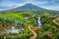Ilustrasi - Wisata Murah di Kaki Gunung Slamet. (Foto: AI)