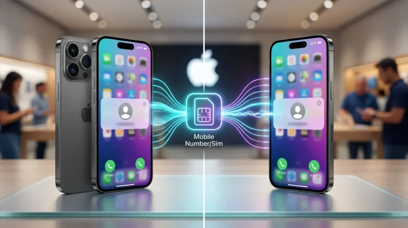 Ilustrasi - Cara Kerja Fitur 1 Nomor untuk 2 iPhone. (Foto: AI)