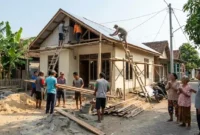 Ilustrasi - Pengerjaan Bedah Rumah. (Foto: AI)