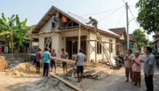 Ilustrasi - Pengerjaan Bedah Rumah. (Foto: AI)