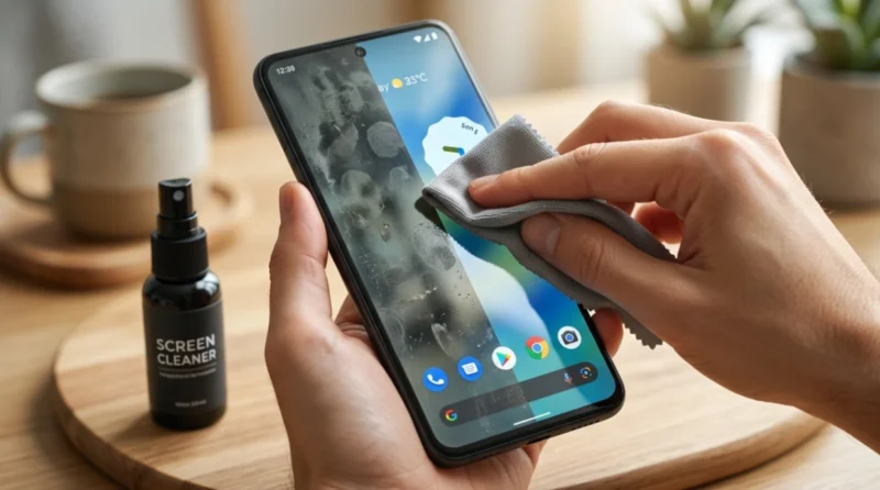 Ilustrasi - Layar HP Berminyak. (Foto: AI)