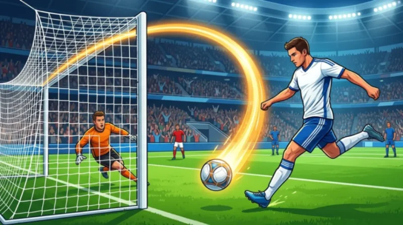 Ilustrasi - Trik Rahasia Cetak Gol Melengkung Indah. (Foto: AI)