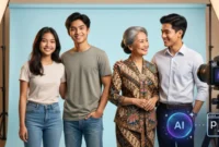 Ilustrasi - Prompt Gemini AI Foto Studio Berdua. (Foto: AI)