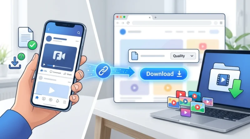 Ilustrasi - Cara Unduh Video Facebook Tanpa Aplikasi. (Foto: AI)