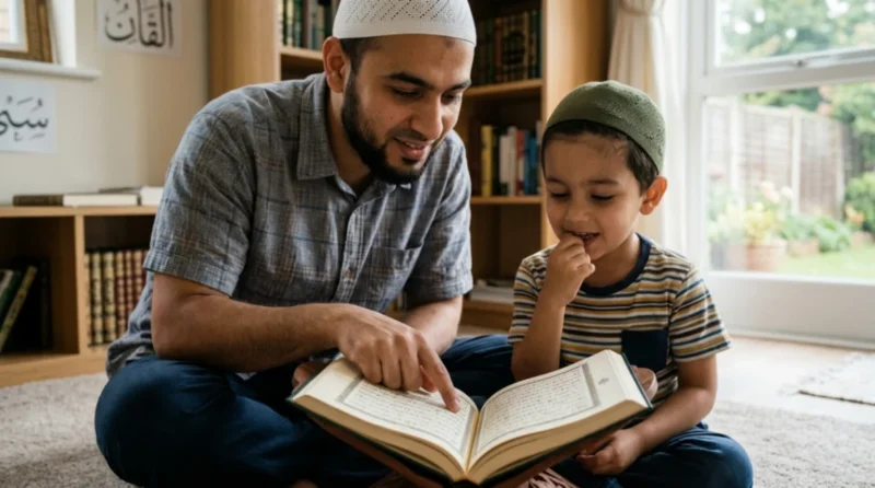 Ilustrasi - Cara Mendidik Anak Cinta Al-Quran. (Foto:AI)