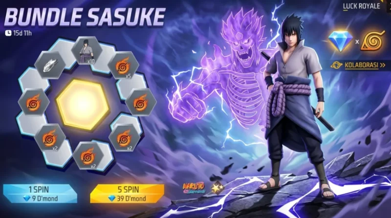 Ilustrasi - Bundle Sasuke FF x Naruto Mode Susanoo. (Foto: AI)