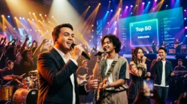 Ilustrasi - Lagu Indonesia Terpopuler di Spotify September 2026. (Foto: AI)